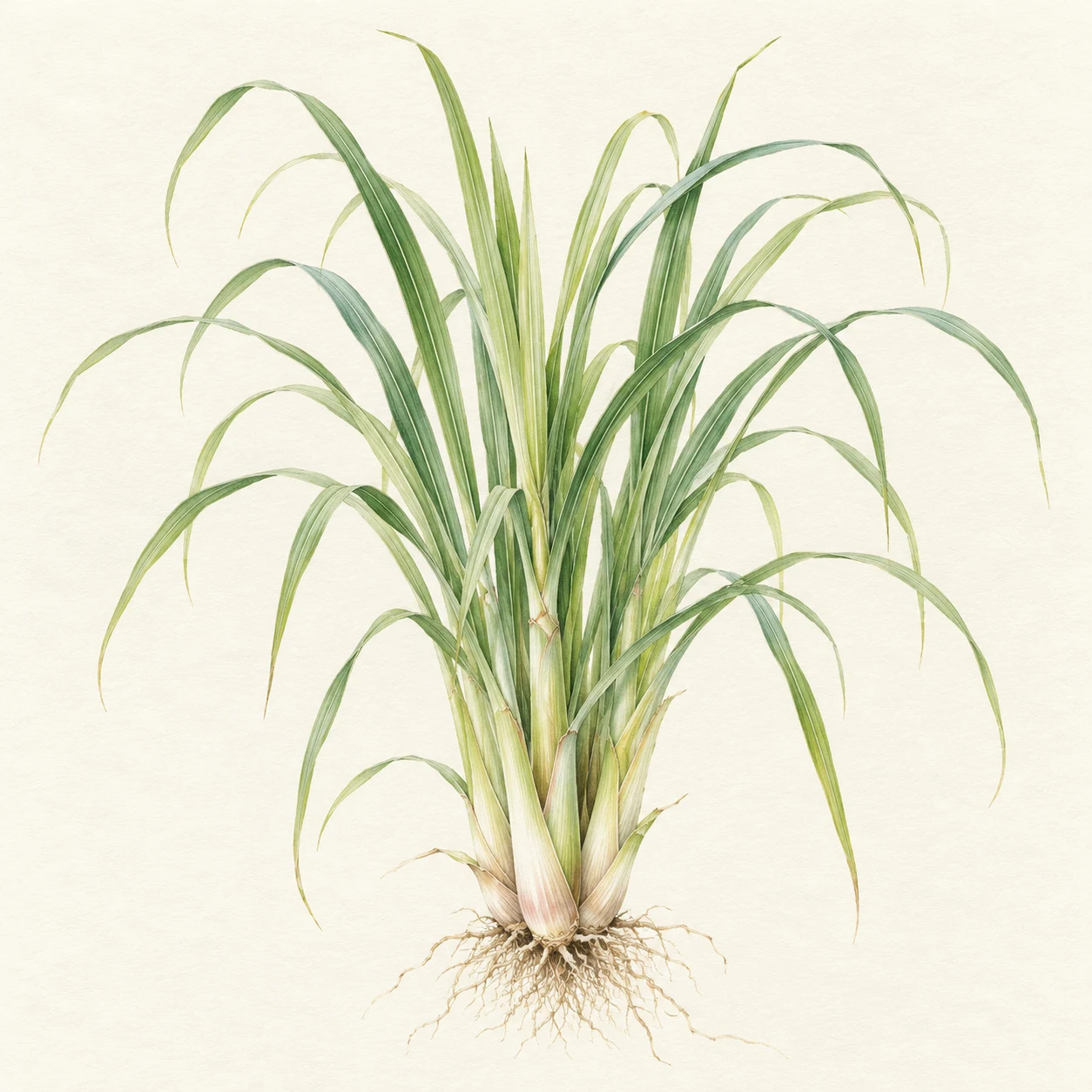 柠檬香茅植物插画